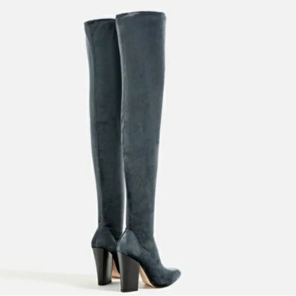 Zara thigh high blue boots 39 - Picture 8 of 8